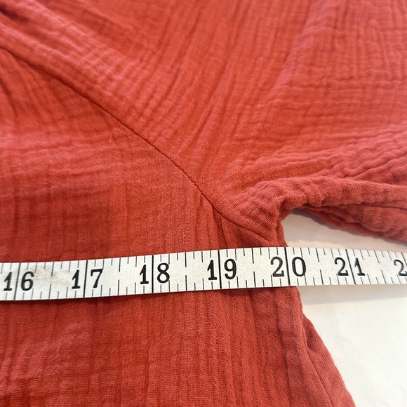 Lucky Brand Embroidered Boho Cotton Gauze Dress Rust size Medium - Picture 7 of 10
